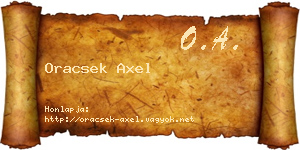 Oracsek Axel névjegykártya